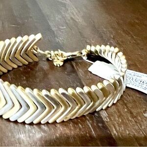 Gold and Silver Chevron Bracelet